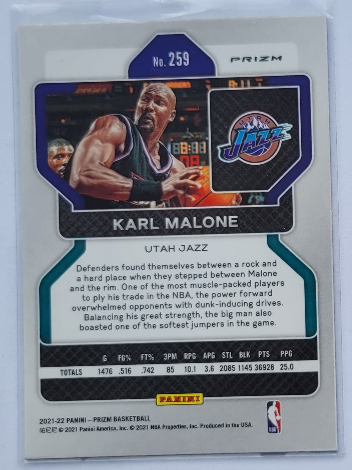 Karl Malone - 2021-22 Panini Prizm Prizms Ice #259