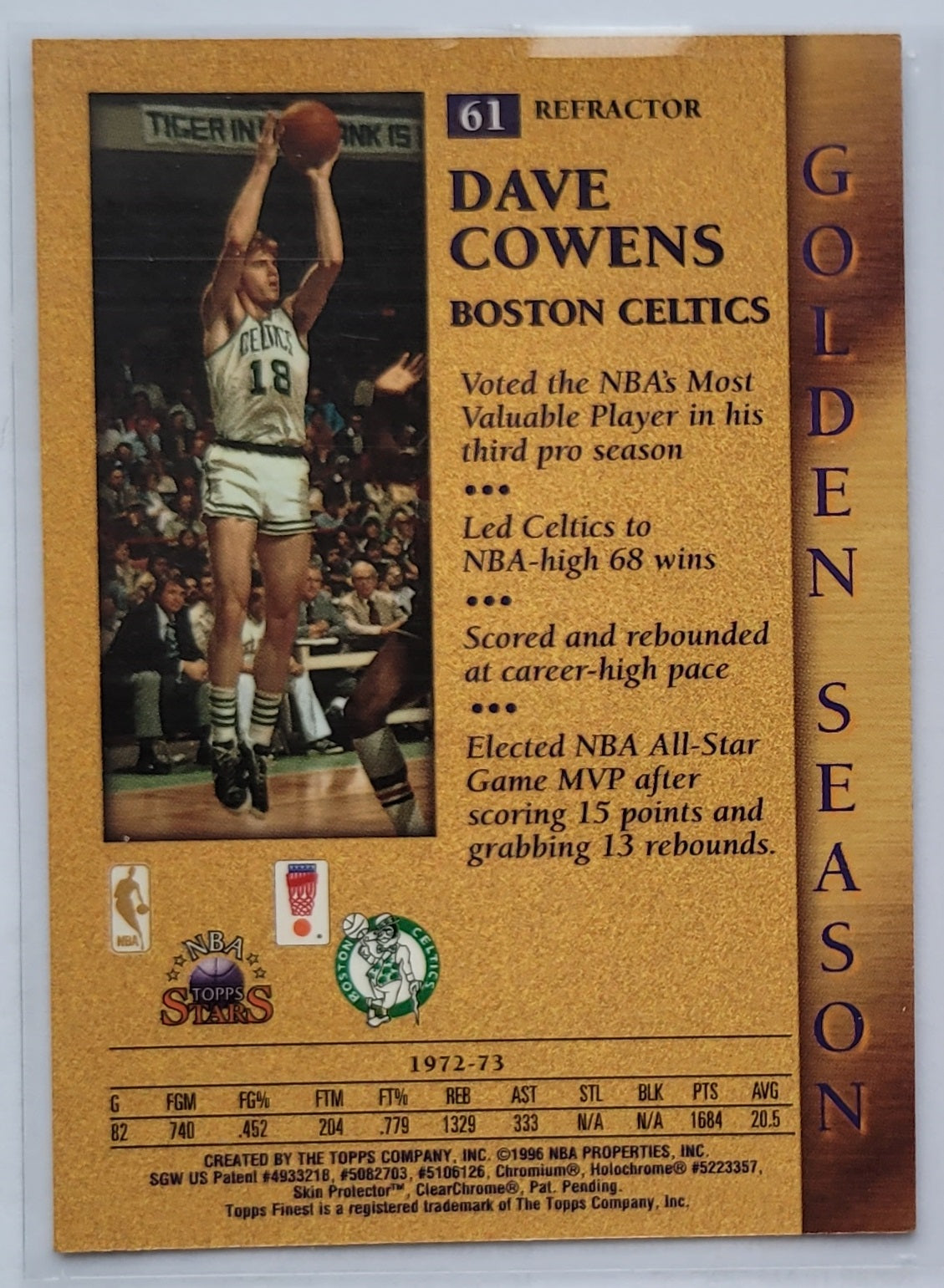 Dave Cowens - 1996 Topps Stars Finest Refractors #61 GS