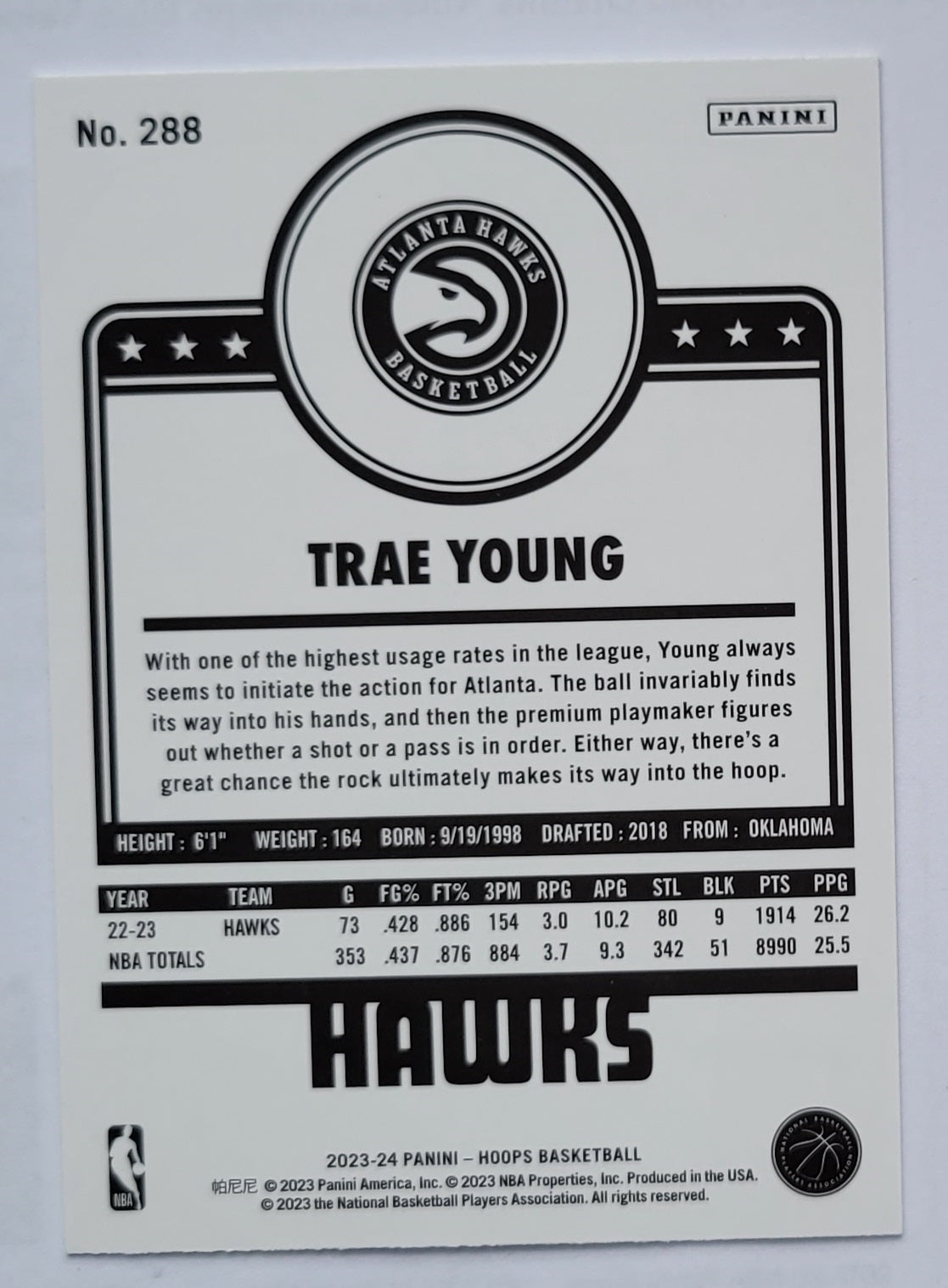 Trae Young - 2023-24 Hoops #288