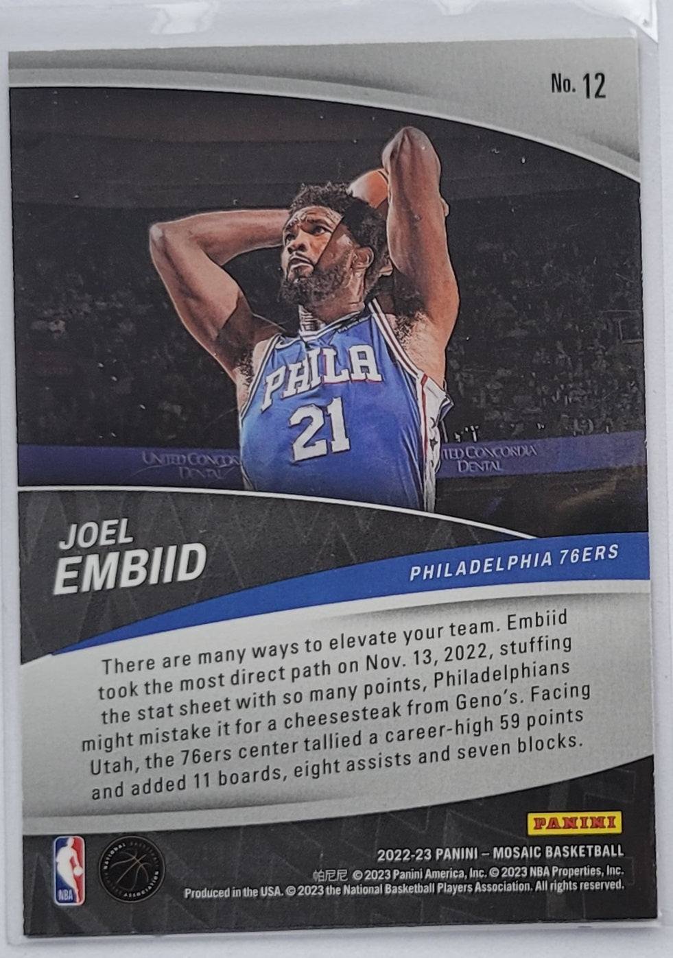 Joel Embiid - 2022-23 Panini Mosaic Elevate #12