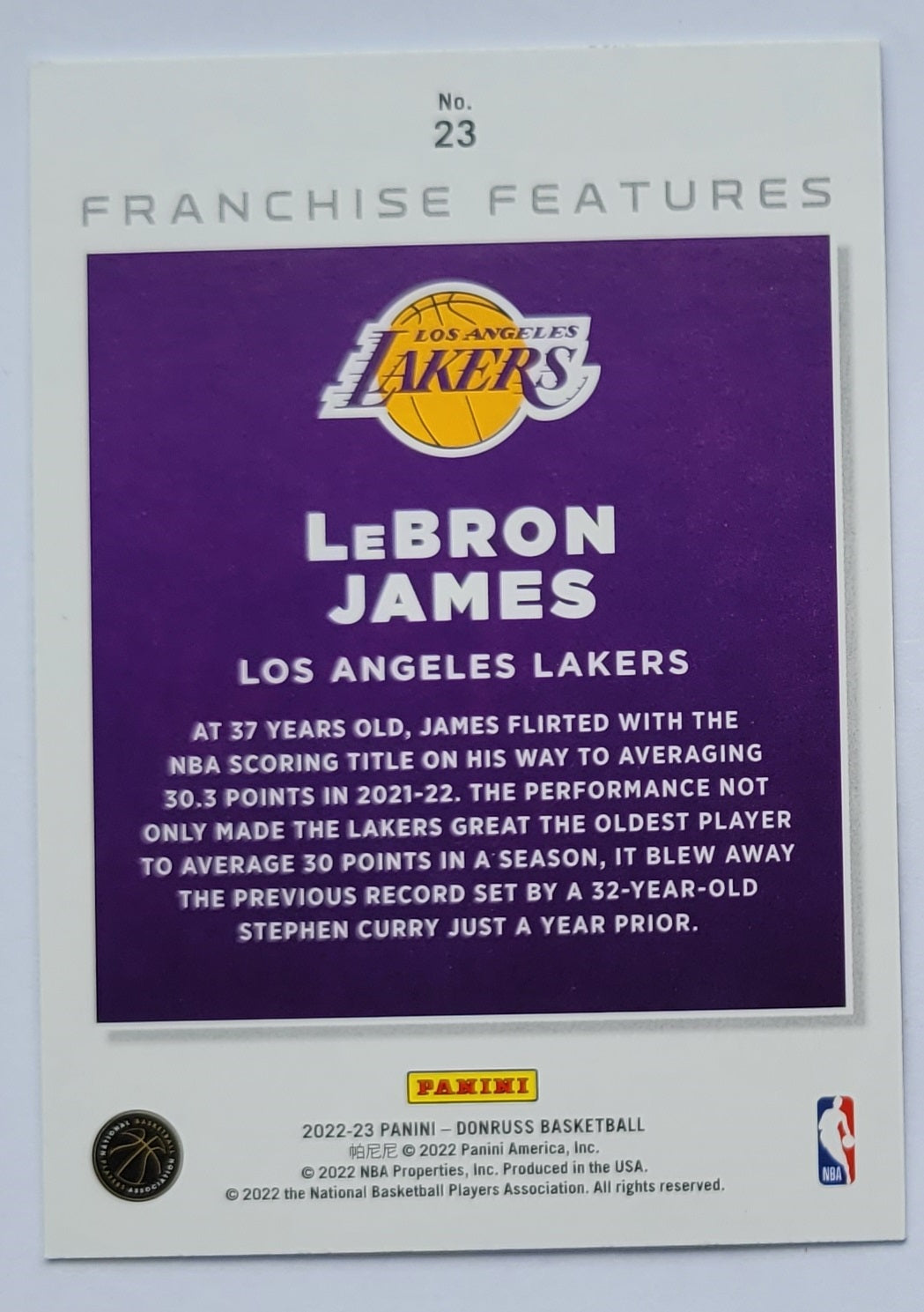 LeBron James - 2022-23 Donruss Franchise Features #23