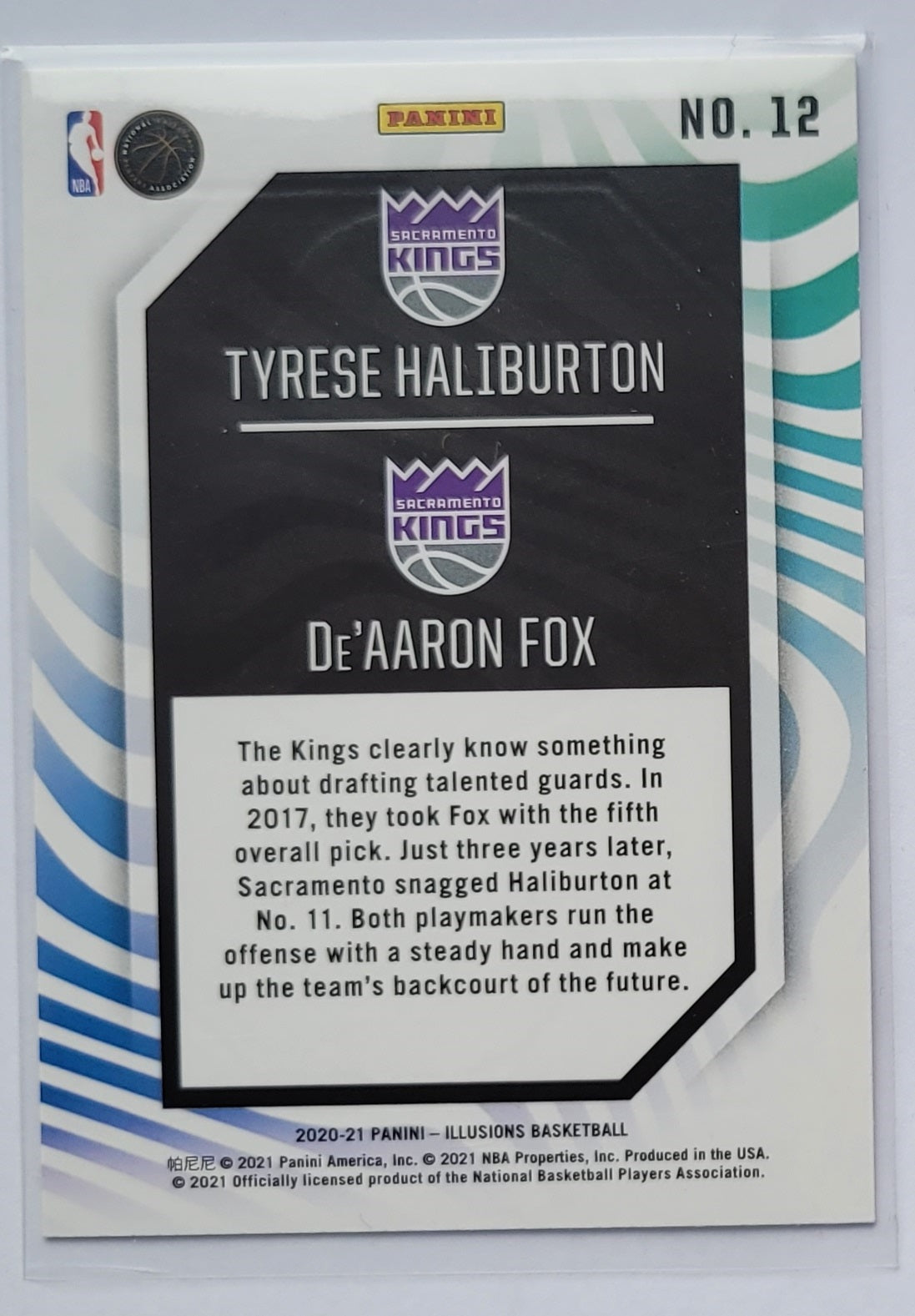 Tyrese Haliburton / De'Aaron Fox - 2020-21 Panini Illusions Rookie Reflections #12