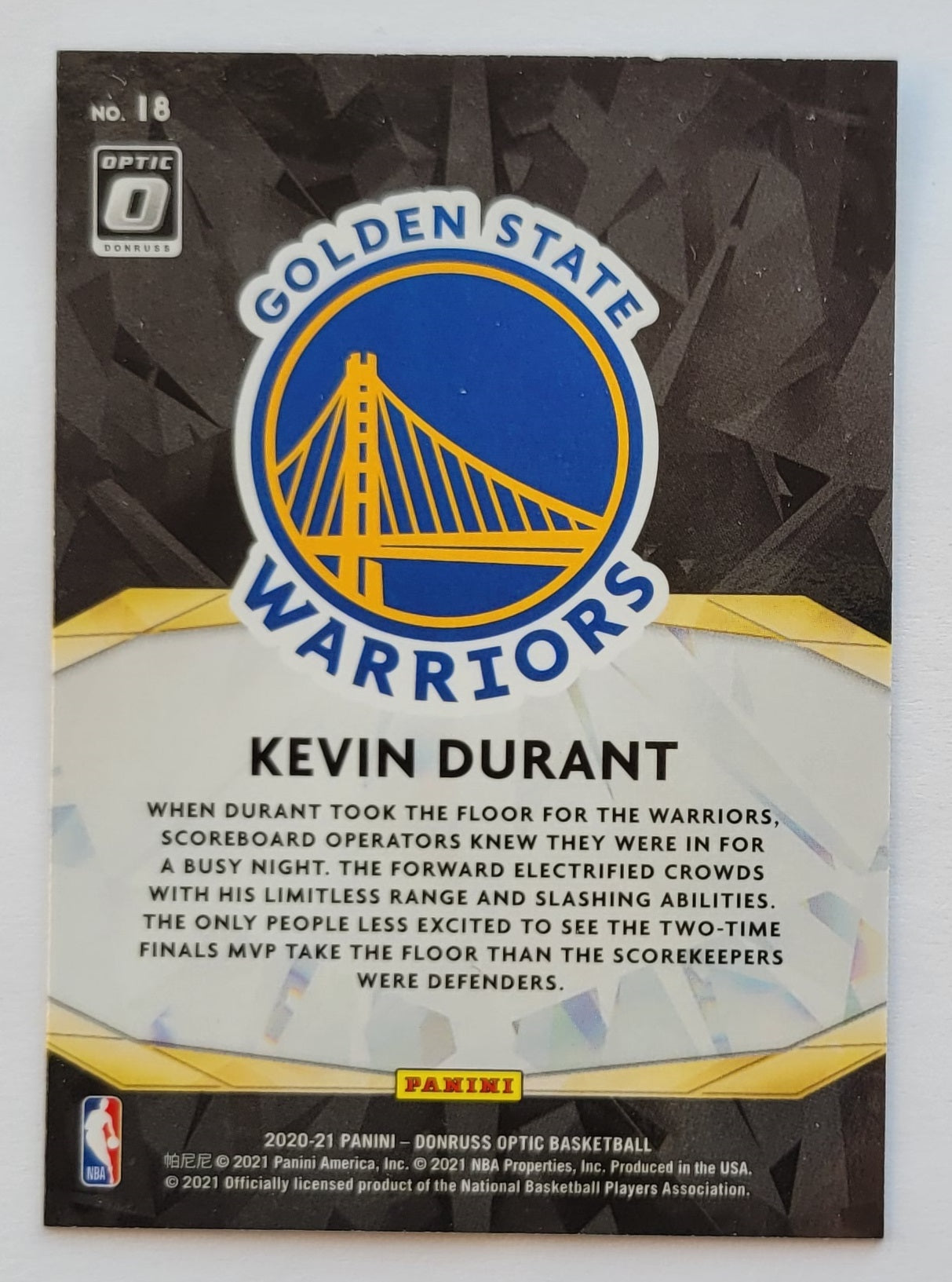 Kevin Durant - 2020-21 Donruss Optic Winner Stays #18