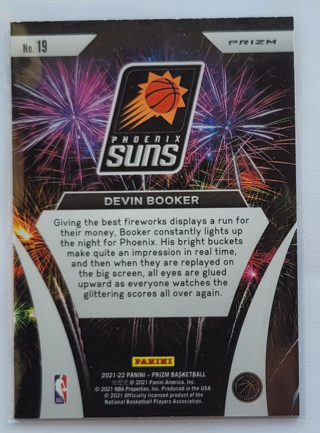 Devin Booker - 2021-22 Panini Prizm Fireworks Fast Break #19