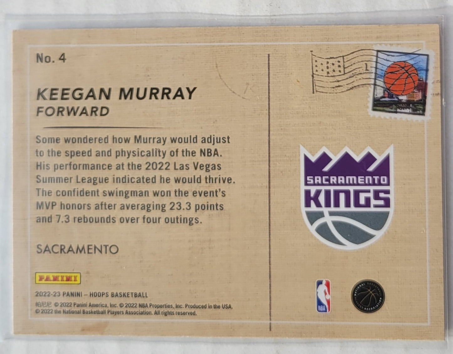 Keegan Murray - 2022-23 Hoops Rookie Greetings #4