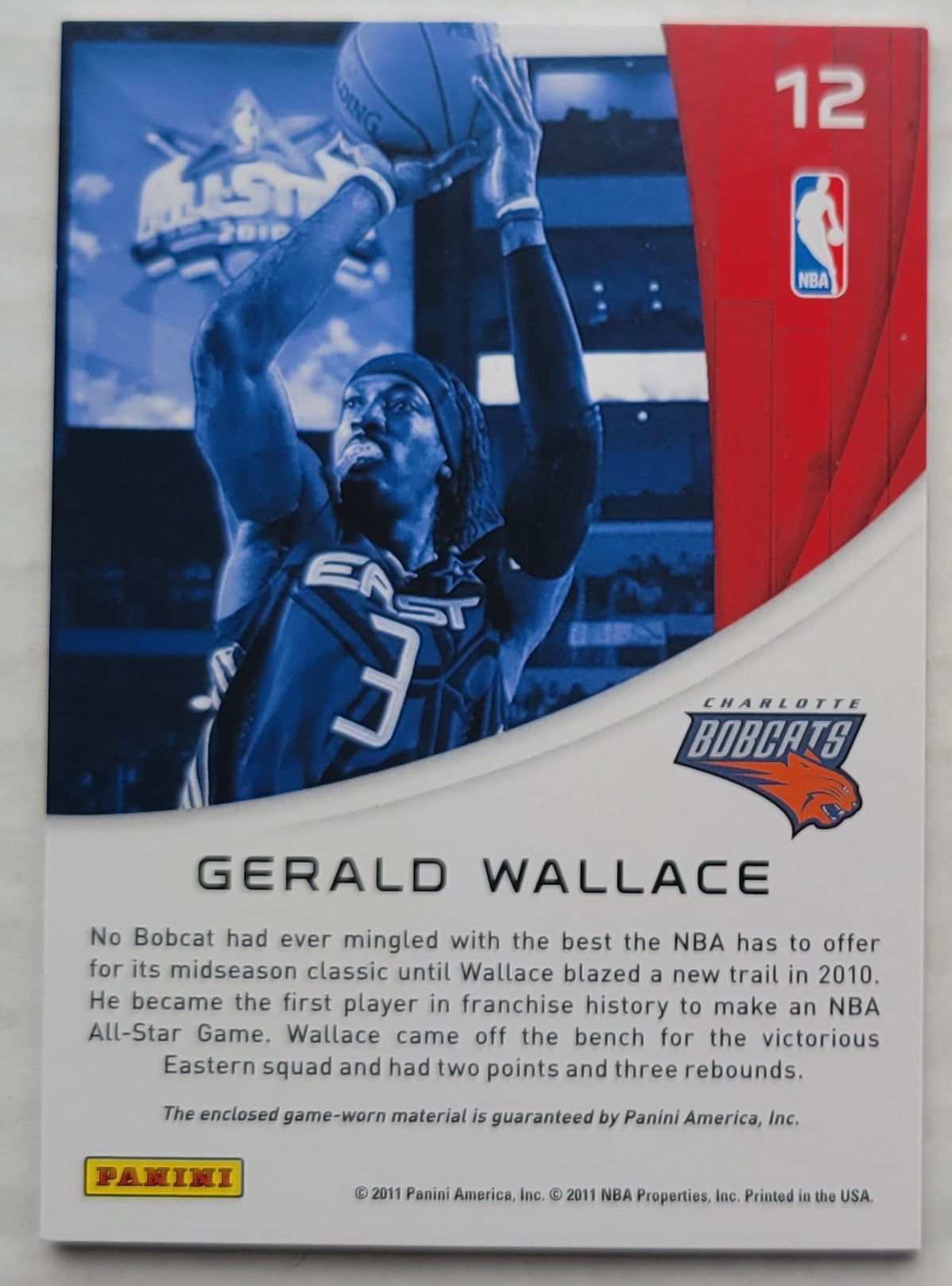Gerald Wallace - 2010-11 Panini Season Update All-Stars Materials #12