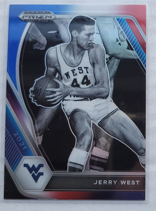 Jerry West - 2021-22 Panini Prizm Draft Picks Prizms Red White and Blue #100