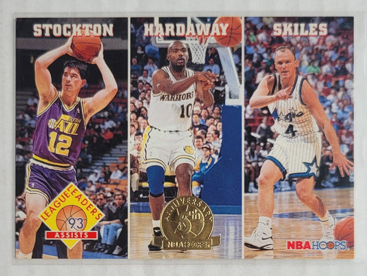 John Stockton / Tim Hardaway / Scott Skiles - 1993-94 Hoops Fifth Anniversary Gold #286 Assists