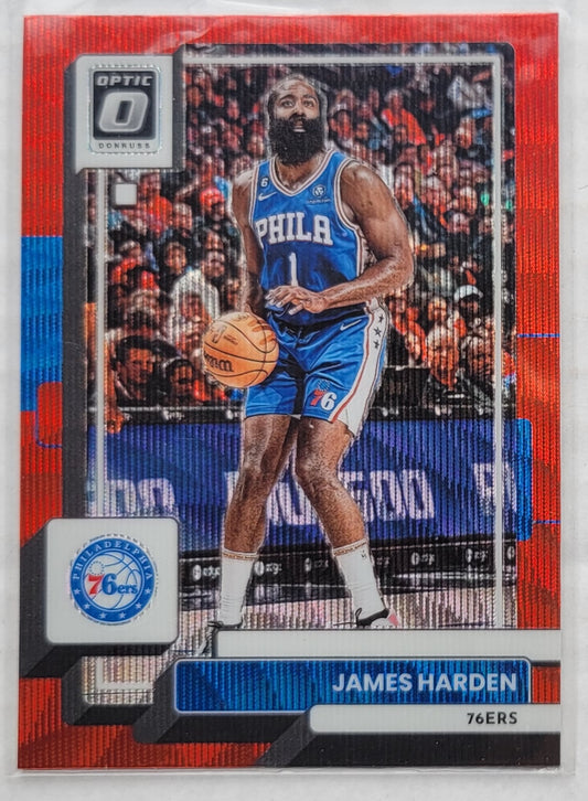 James Harden - 2022-23 Panini Prizm Prizms Ruby Wave #35