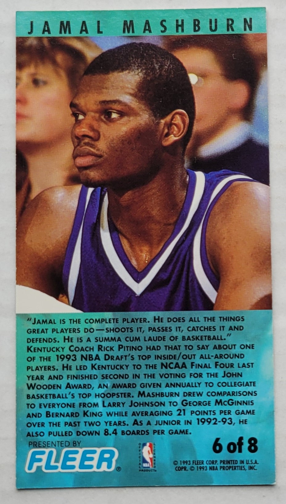 Jamal Mashburn - 1993-94 Jam Session Rookie Standouts #6