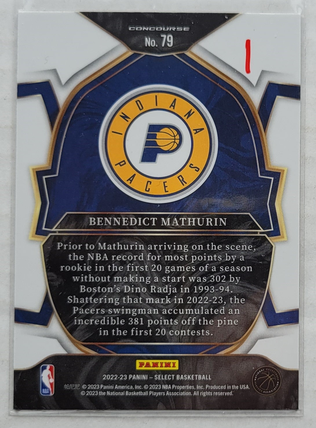 Bennedict Mathurin - 2022-23 Select #79 RC