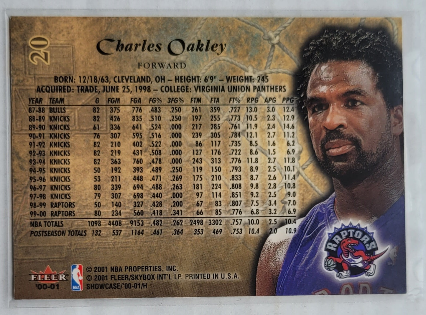 Charles Oakley - 2000-01 Fleer Showcase #20