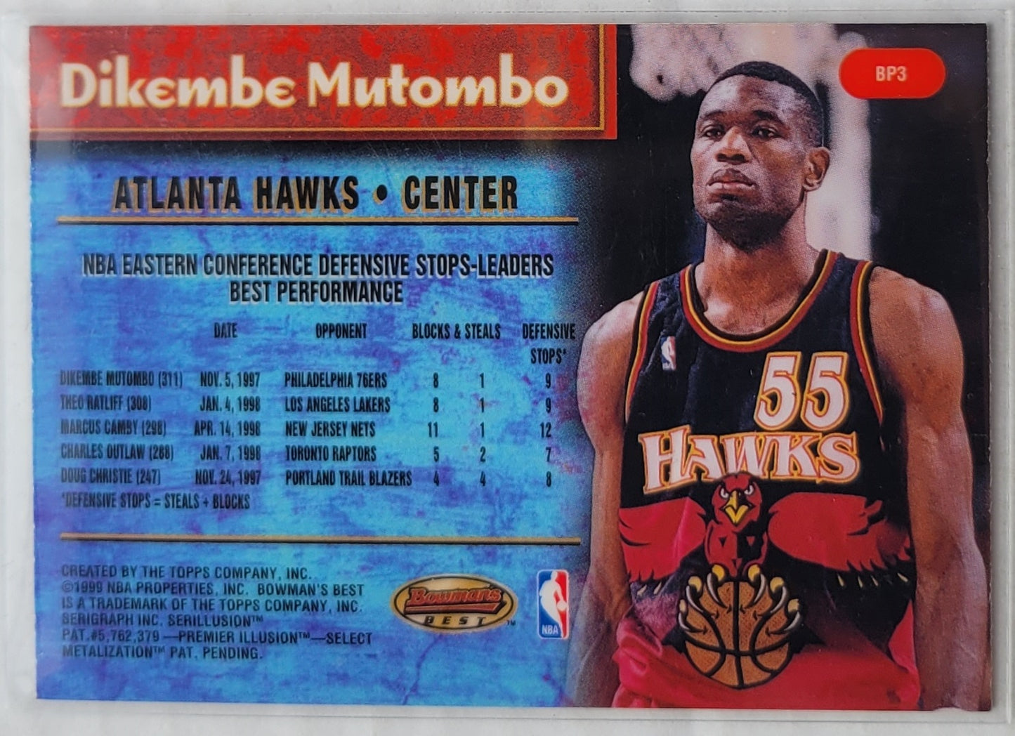 Dikembe Mutombo - 1998-99 Bowman's Best Performers #BP3