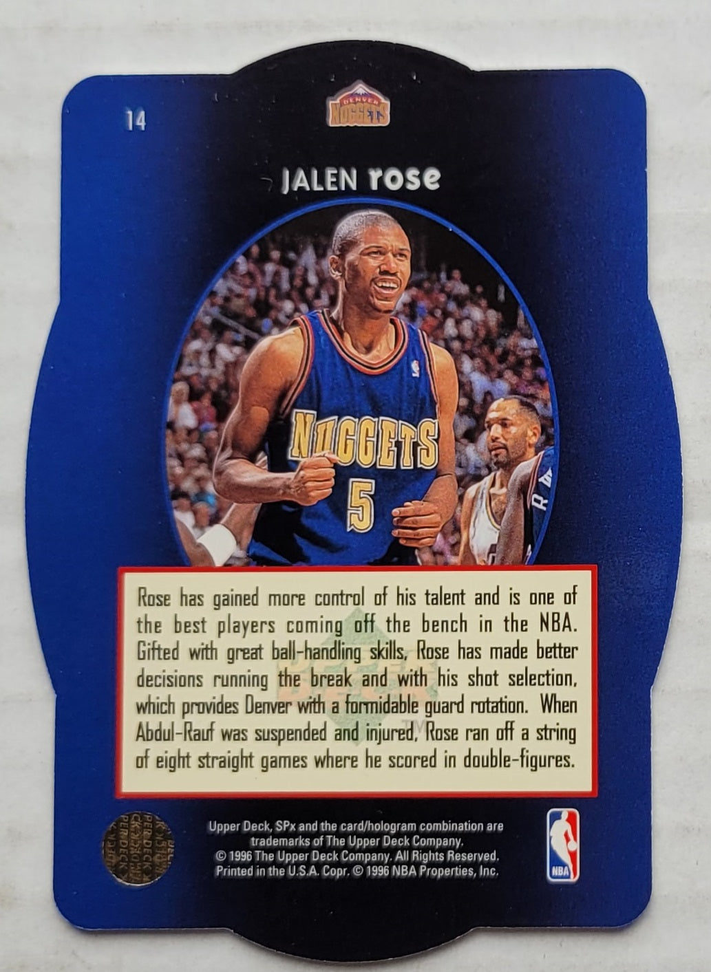 Jalen Rose - 1996 SPx #14