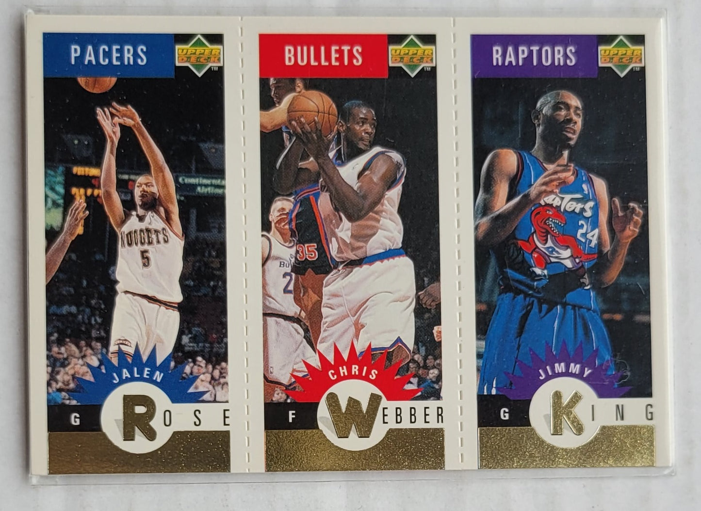 Jalen Rose / Chris Webber / Jimmy King - 1996-97 Collector's Choice Mini-Cards Gold #M79