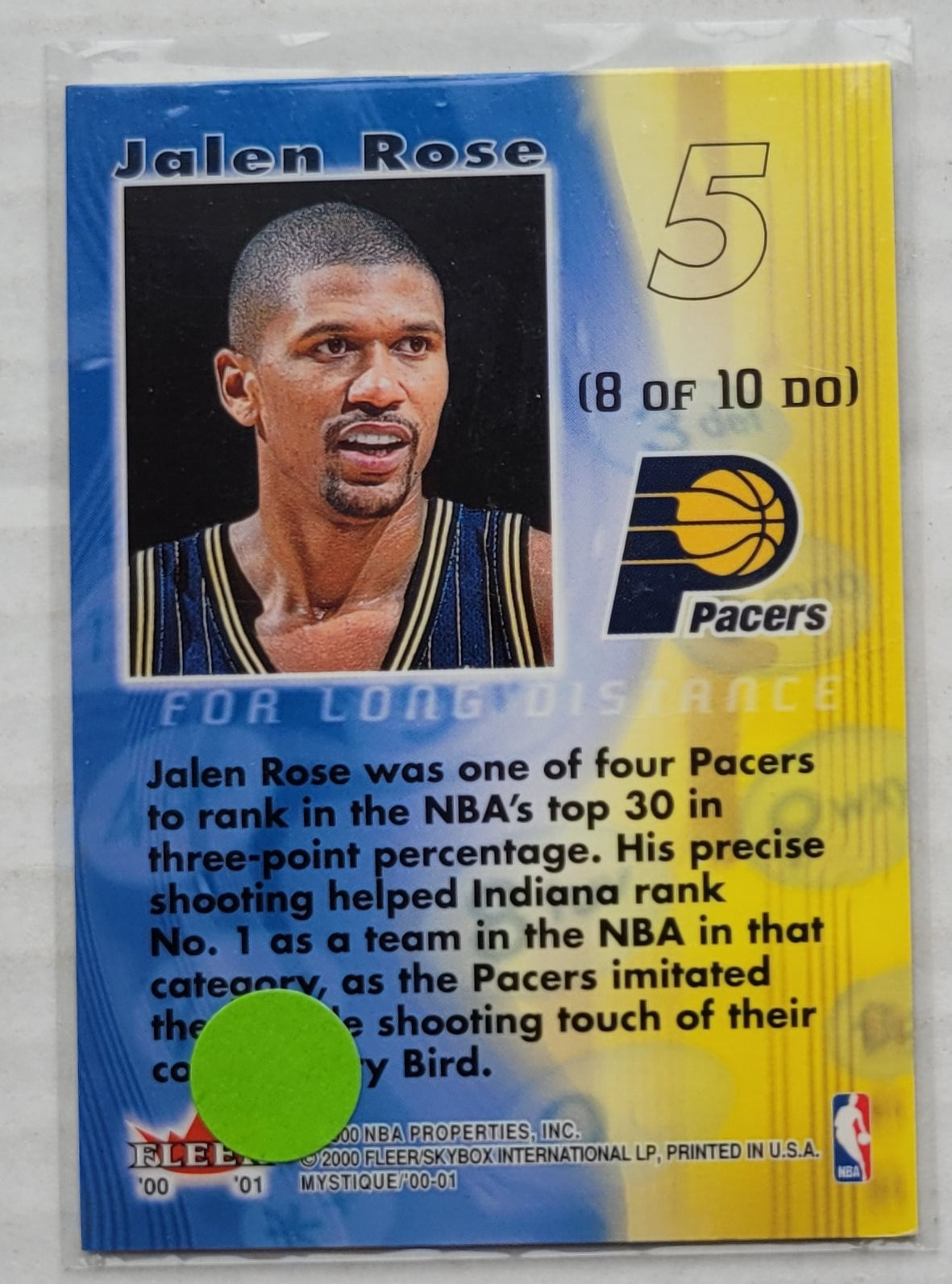 Jalen Rose - 2000-01 Fleer Mystique Dial 1 #8