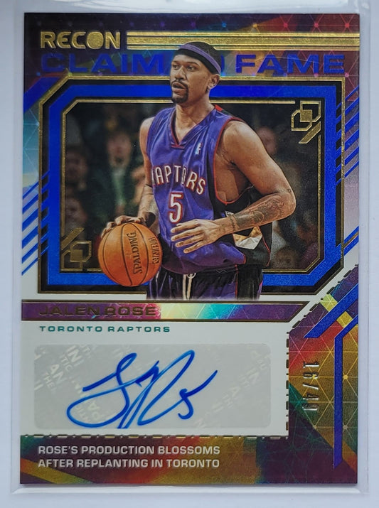 Jalen Rose - 2021-22 Panini Recon Claim to Fame Signatures Blue #3 - 09/49