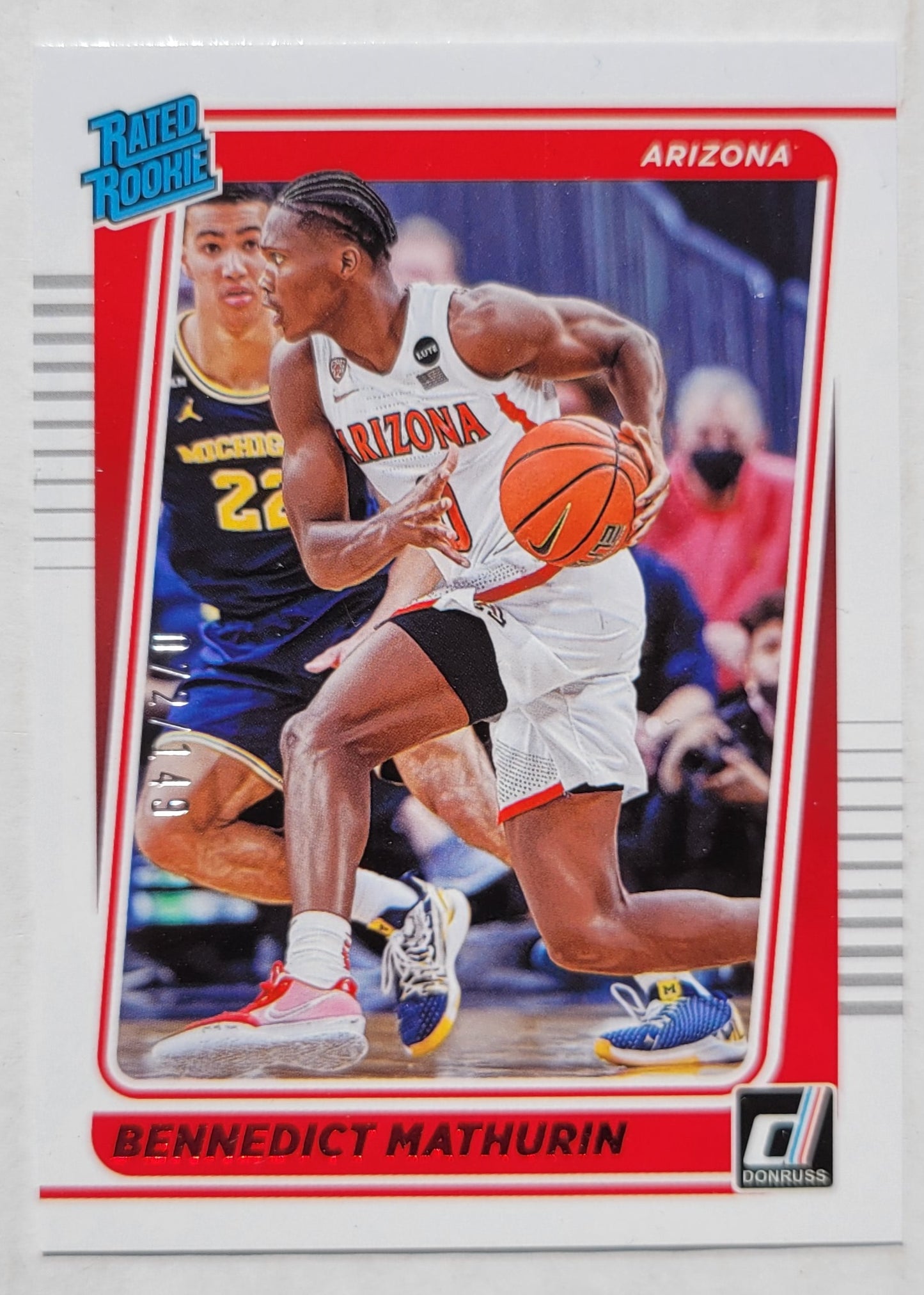 Bennedict Mathurin - 2022-23 Panini Chronicles Draft Picks Donruss Rated Rookies Red #3 - 072/149 -RC