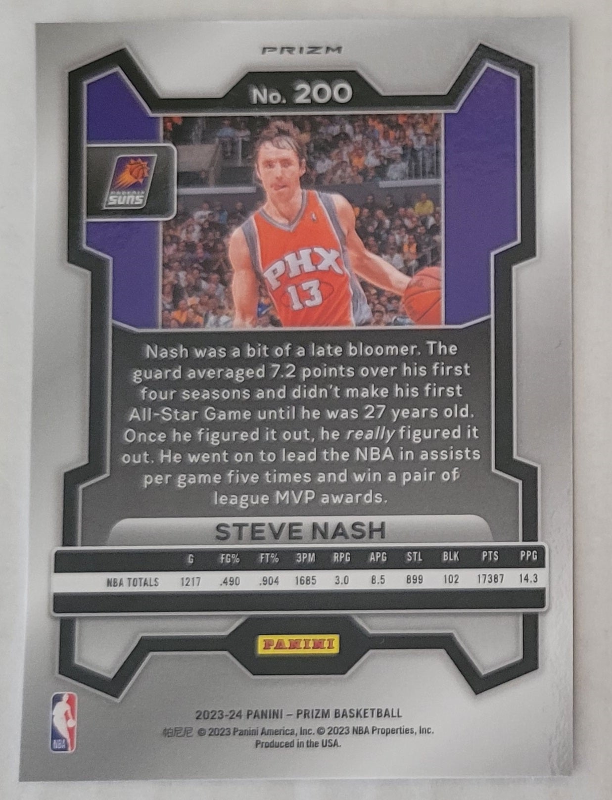 Steve Nash - 2023-24 Panini Prizm Prizms Ice #200