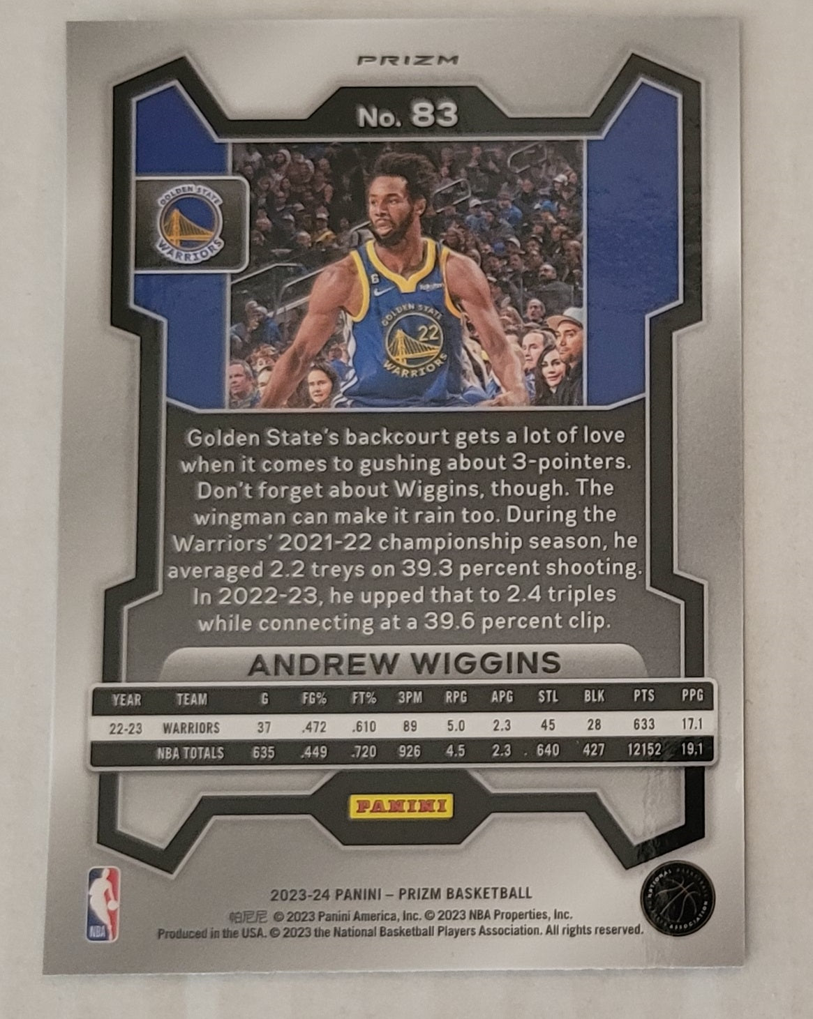 Andrew Wiggins - 2023-24 Panini Prizm Prizms Green #83