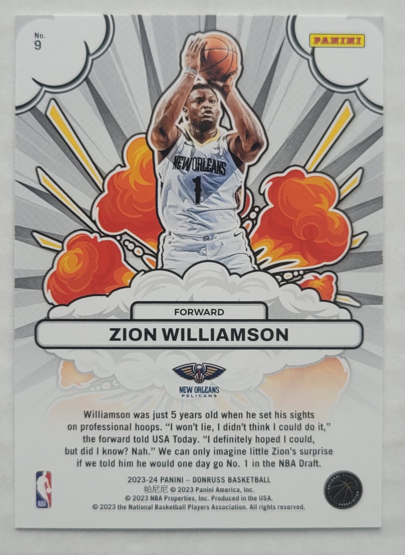 Zion Williamson - 2023-24 Donruss Bomb Squad #9