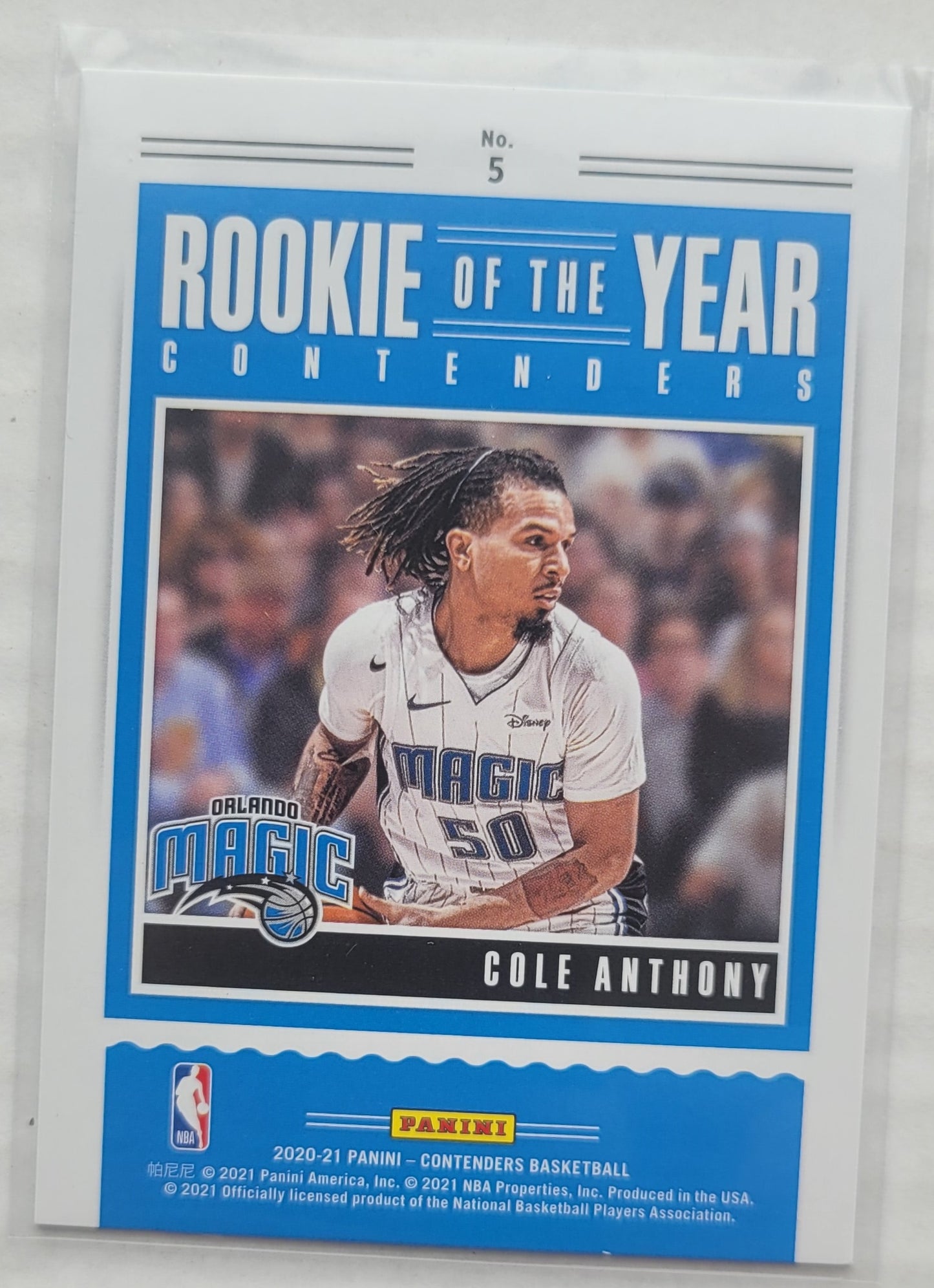 Cole Anthony - 2020-21 Panini Contenders Rookie of the Year Contenders #5