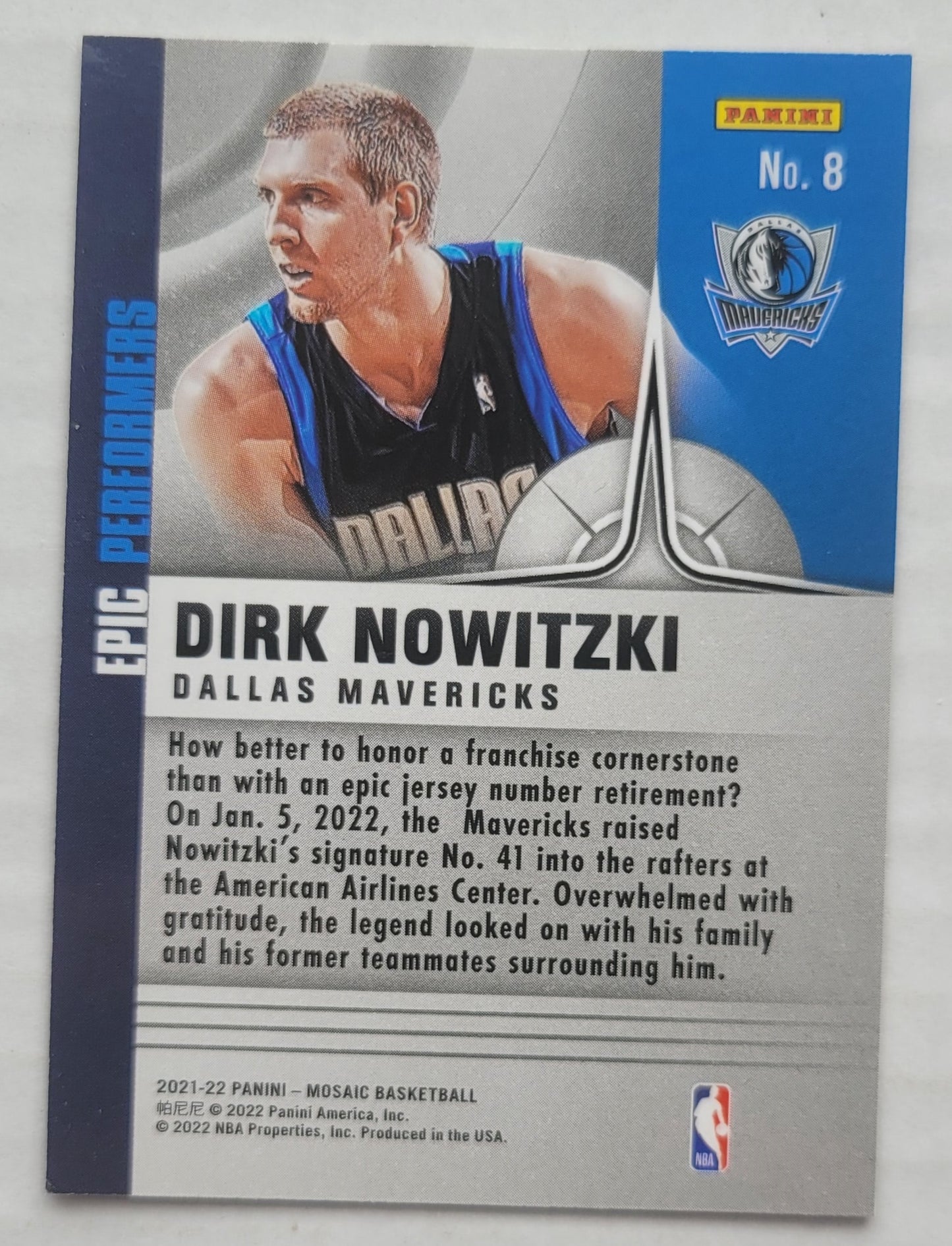 Dirk Nowitzki - 2021-22 Panini Mosaic Epic Performers #8