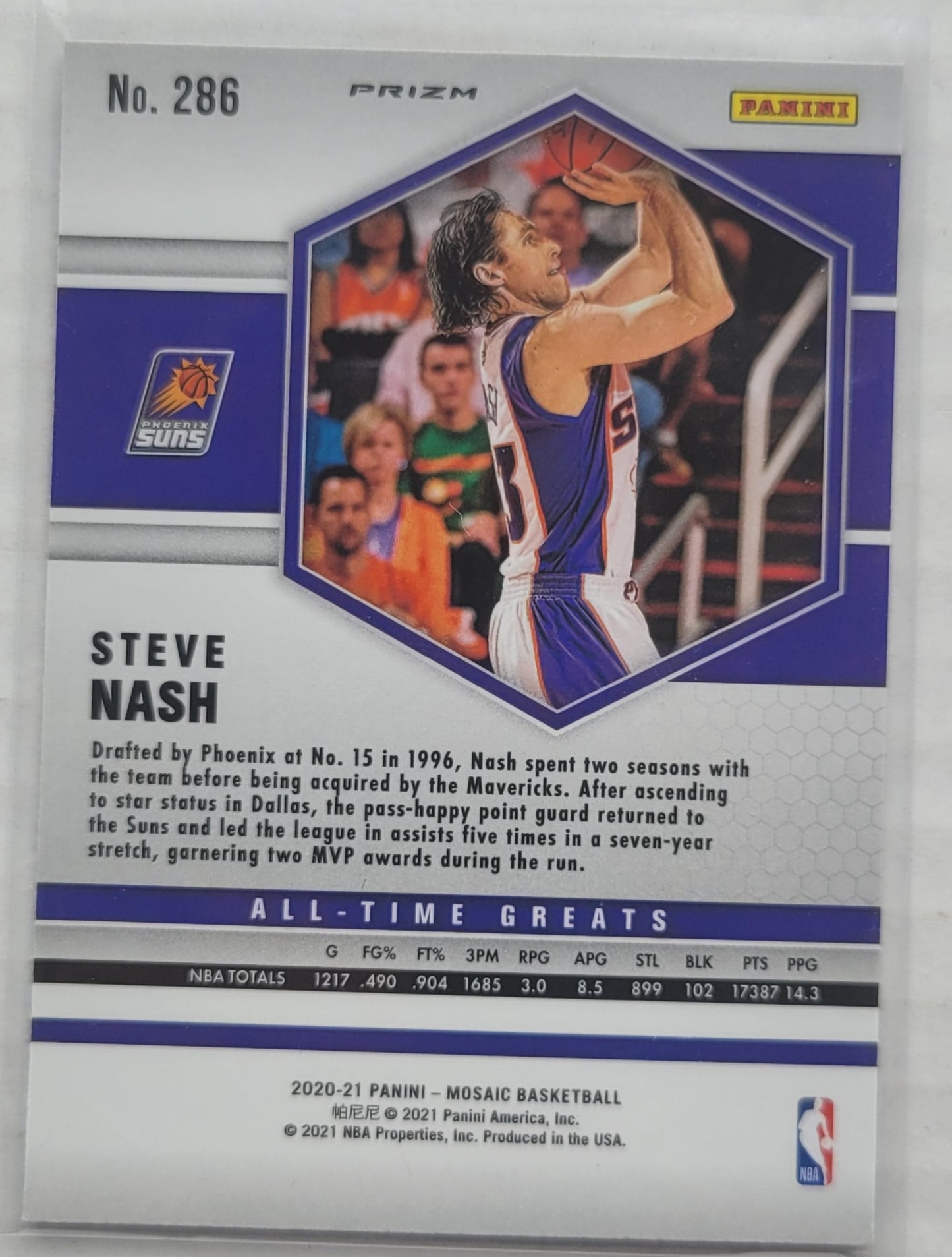 Steve Nash - 2020-21 Panini Mosaic Mosaic Reactive Blue #286