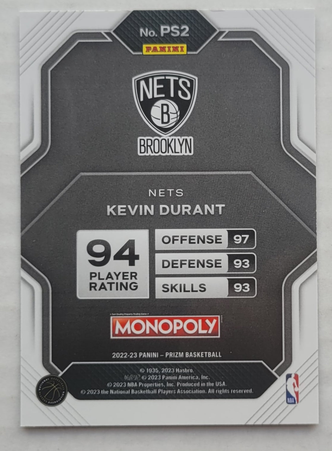 Kevin Durant - 2022-23 Panini Prizm Monopoly All-Stars #PS2