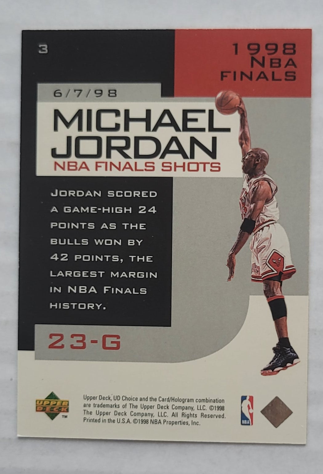 Michael Jordan - 1998-99 UD Choice Preview Michael Jordan NBA Finals Shots #3