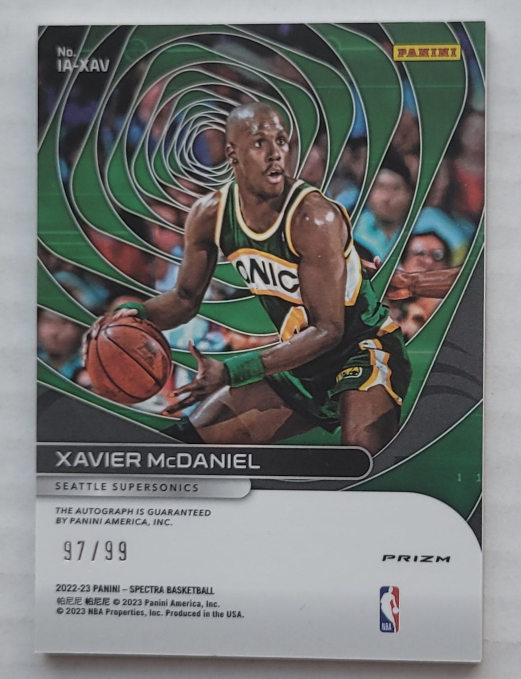 Xavier McDaniel - 2022-23 Panini Spectra Icons Autographs #IA-XAV - 97/99