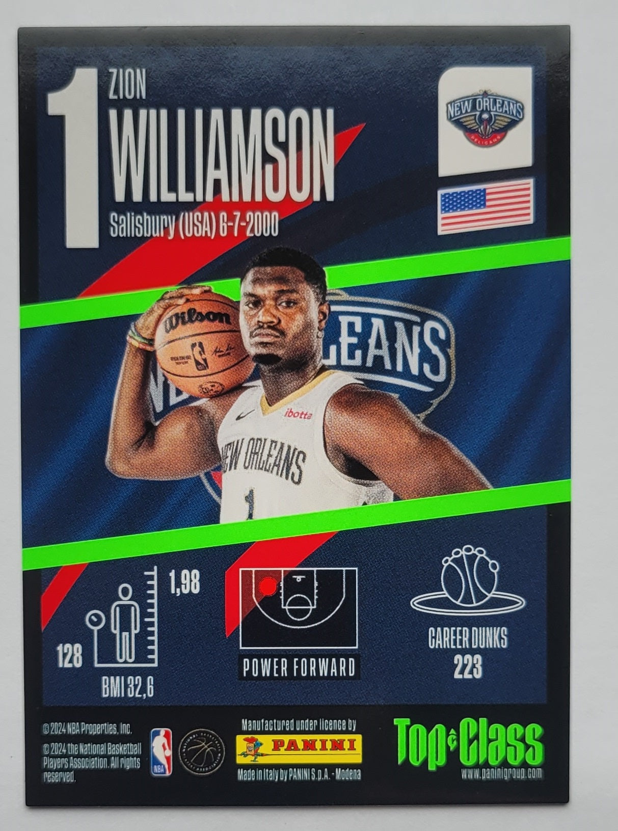 Zion Williamson - 2023-24 Panini Top Class #175 MAX POWER