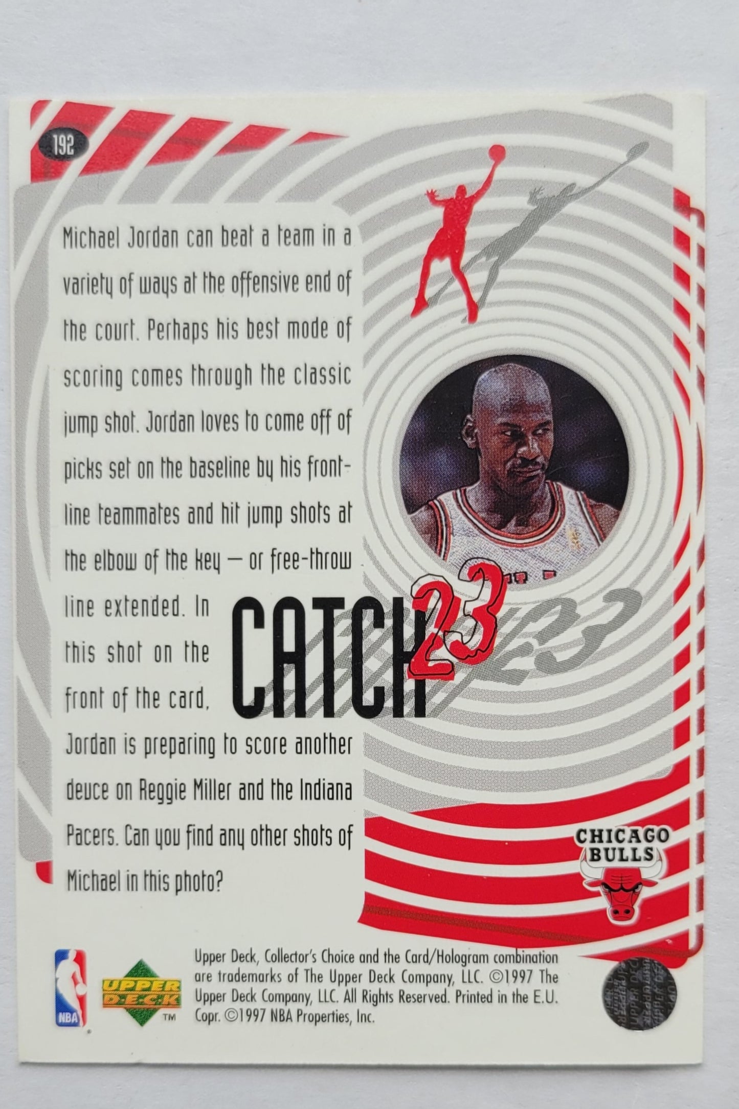 Michael Jordan - 1997-98 Collector's Choice International European #192 Catch 23 Jump Shot