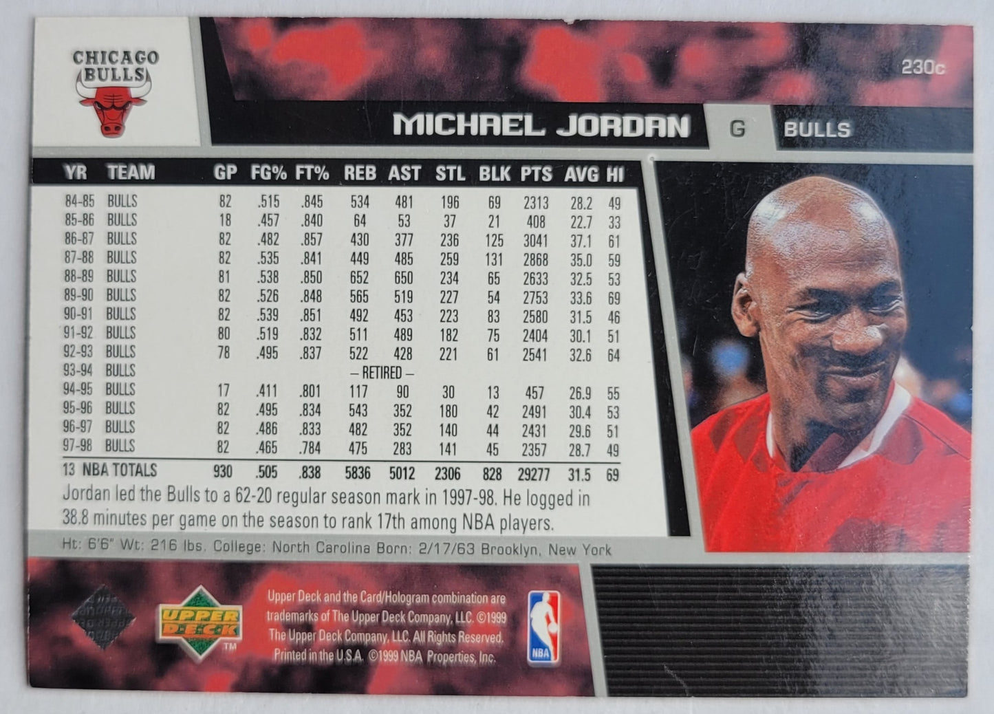 Michael Jordan - 1998-99 Upper Deck #230c