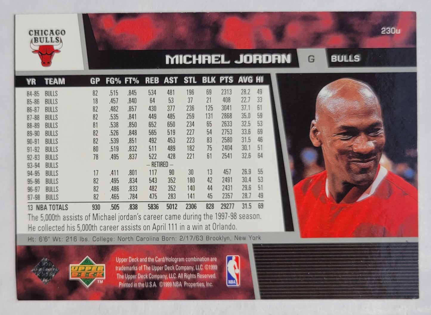 Michael Jordan - 1998-99 Upper Deck #230u