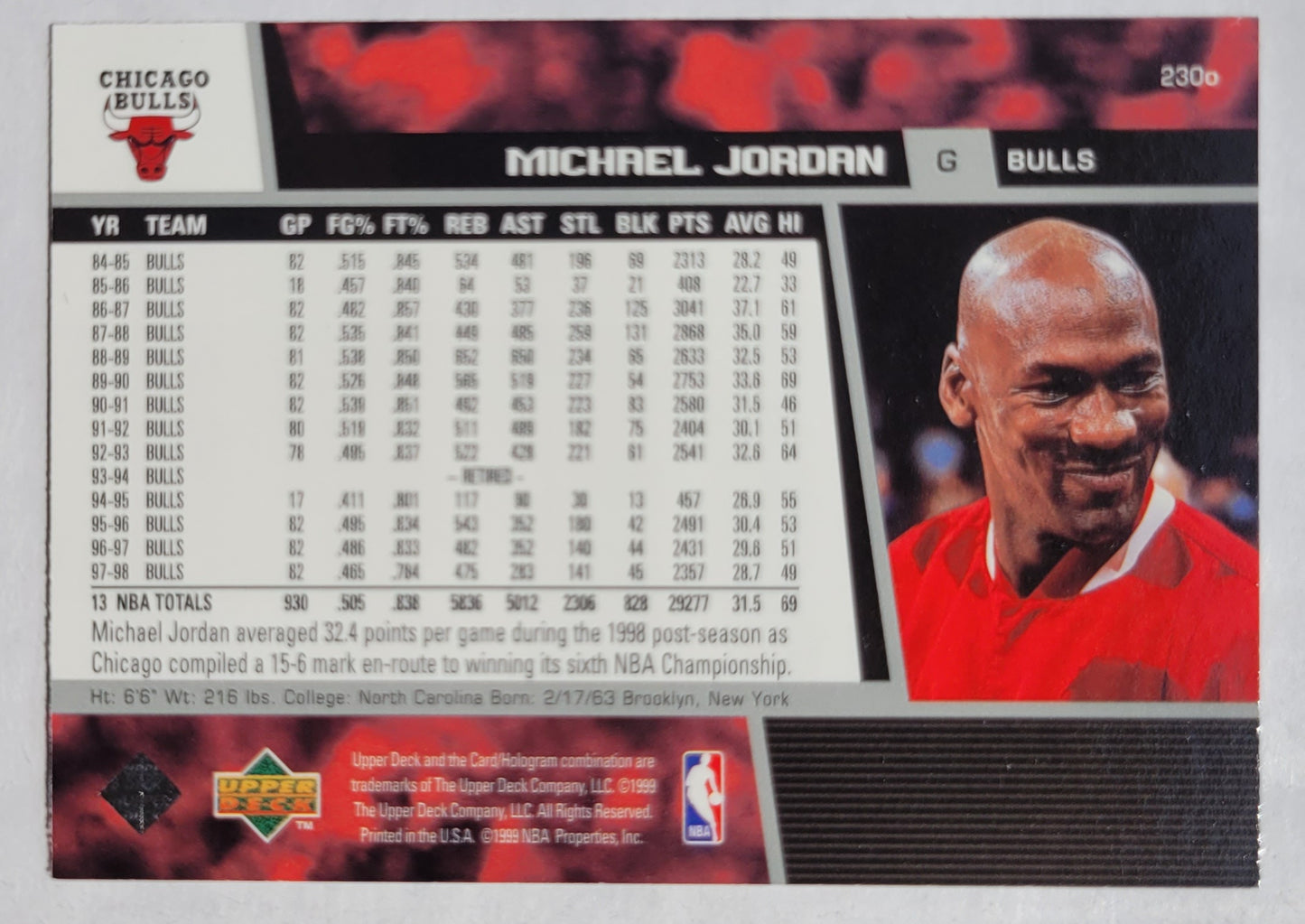 Michael Jordan - 1998-99 Upper Deck #230o