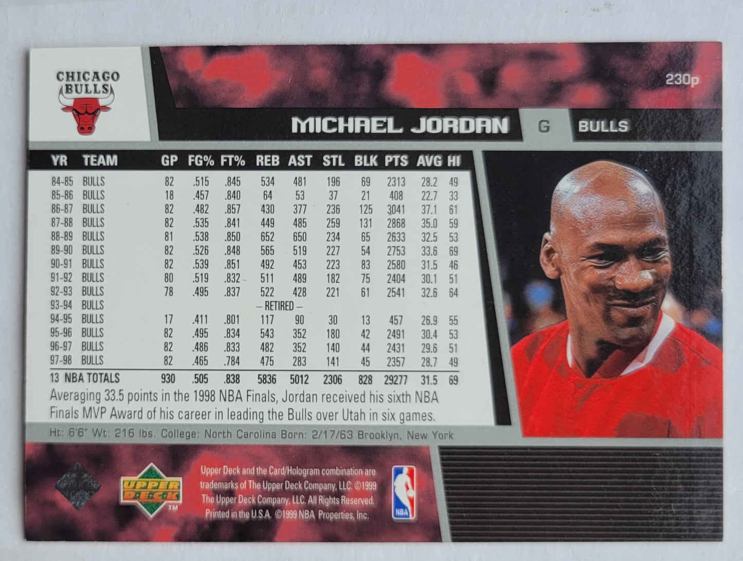 Michael Jordan - 1998-99 Upper Deck #230p