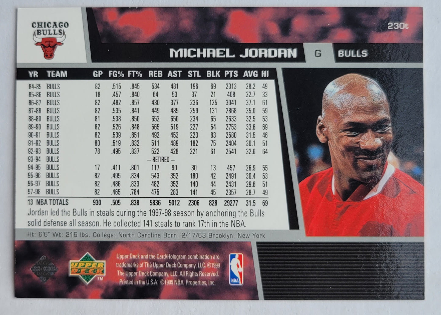 Michael Jordan - 1998-99 Upper Deck #230t