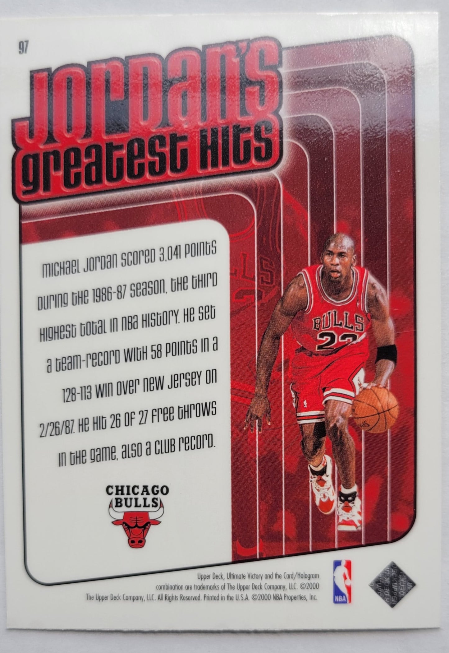 Michael Jordan - 1999-00 Ultimate Victory #97 GH