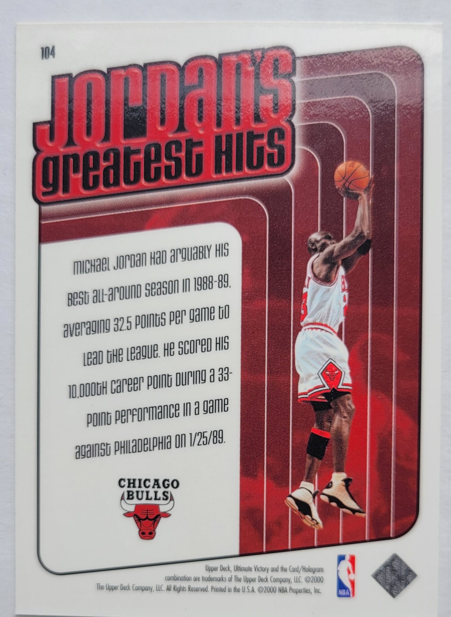 Michael Jordan - 1999-00 Ultimate Victory #104 GH