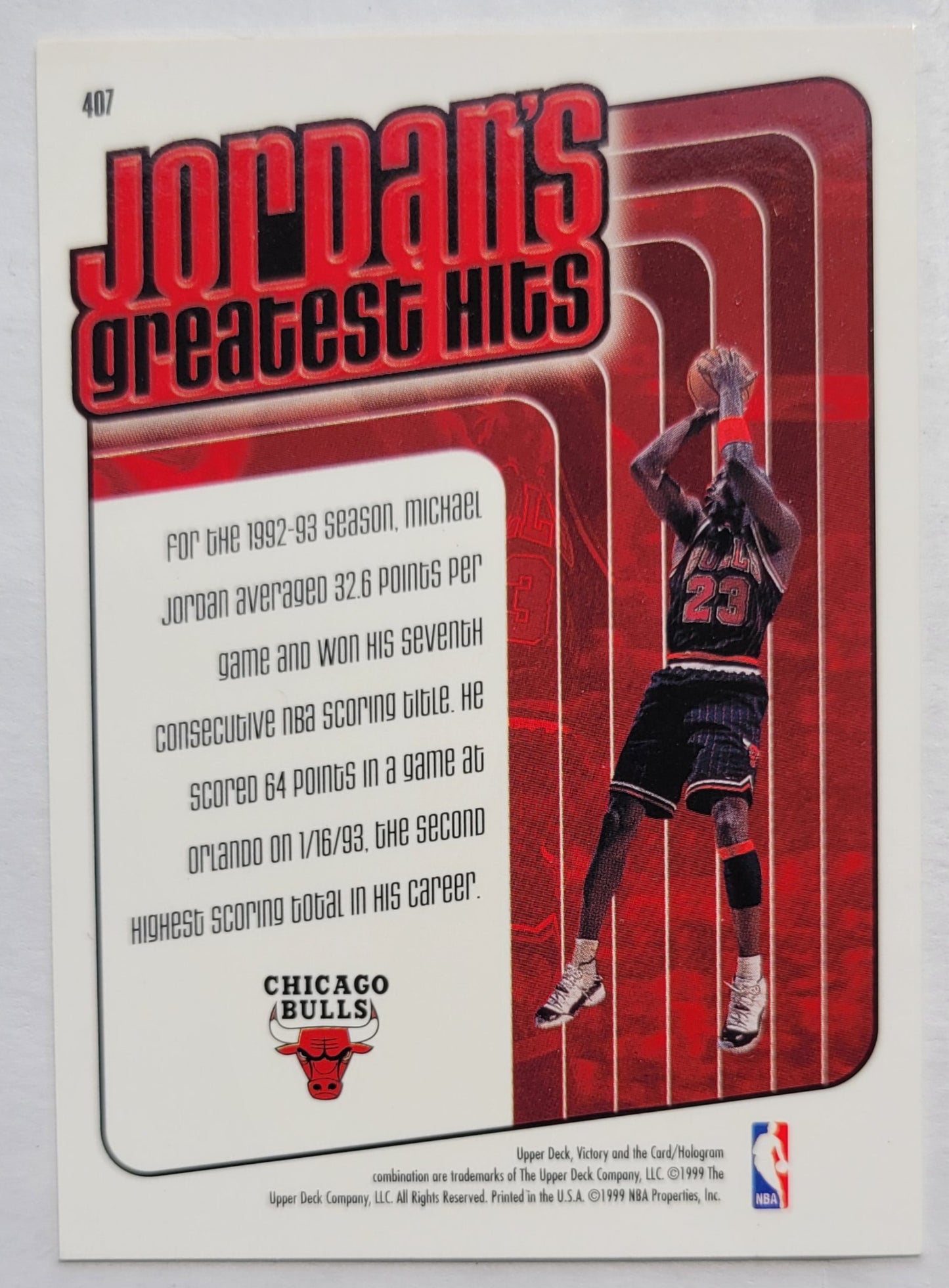 Michael Jordan - 1999-00 Upper Deck Victory #407 GH