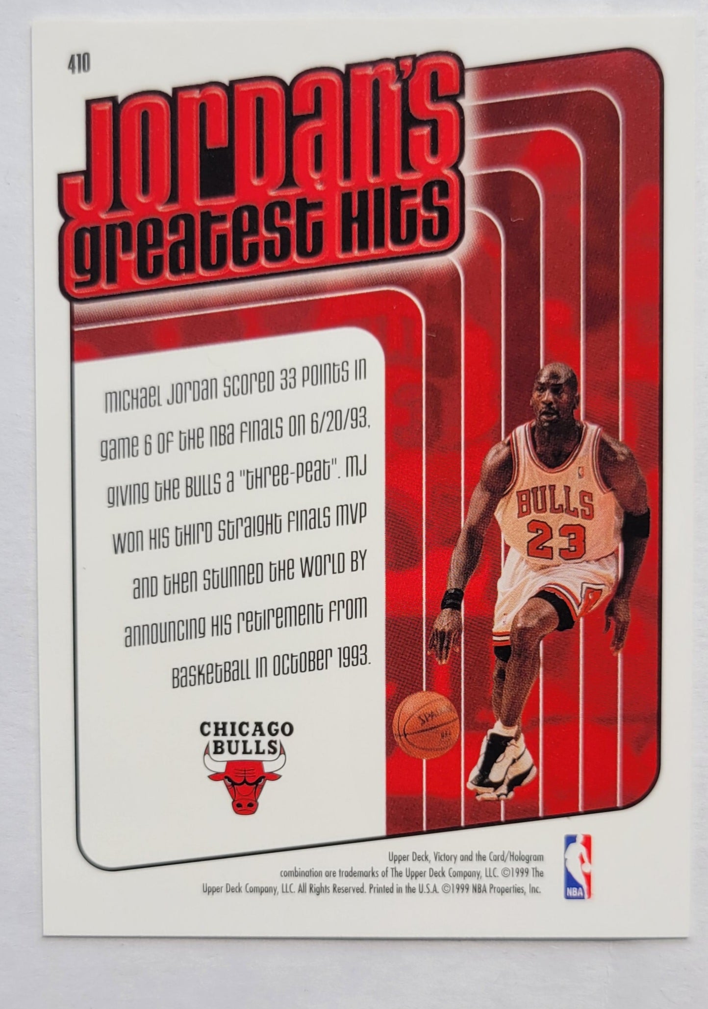 Michael Jordan - 1999-00 Upper Deck Victory #410 GH