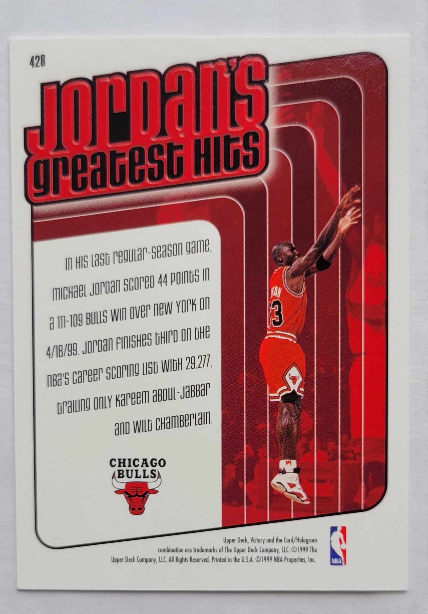 Michael Jordan - 1999-00 Upper Deck Victory #428 GH