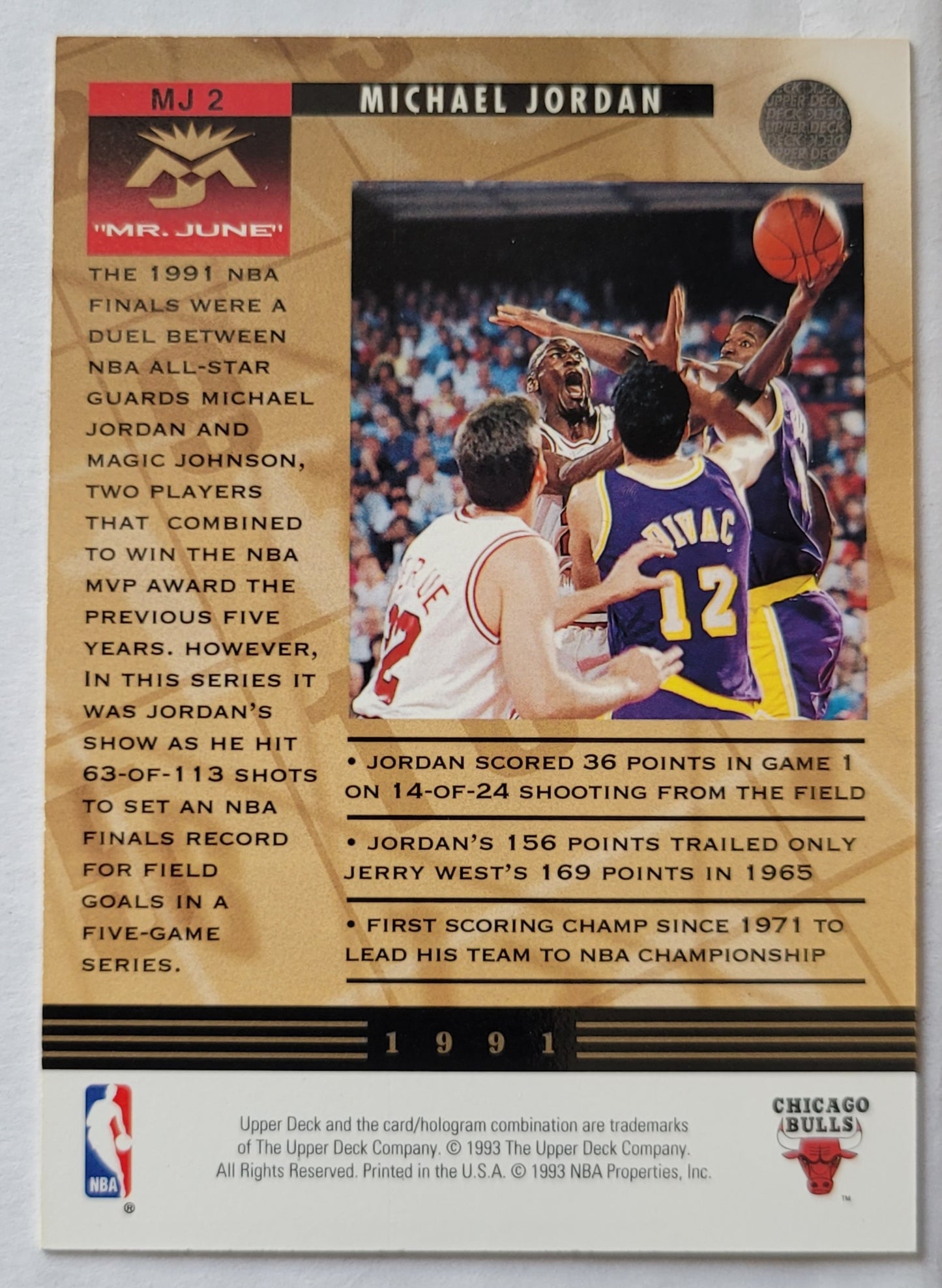 Michael Jordan - 1993-94 Upper Deck Mr. June #MJ2 M.J.'s High Five