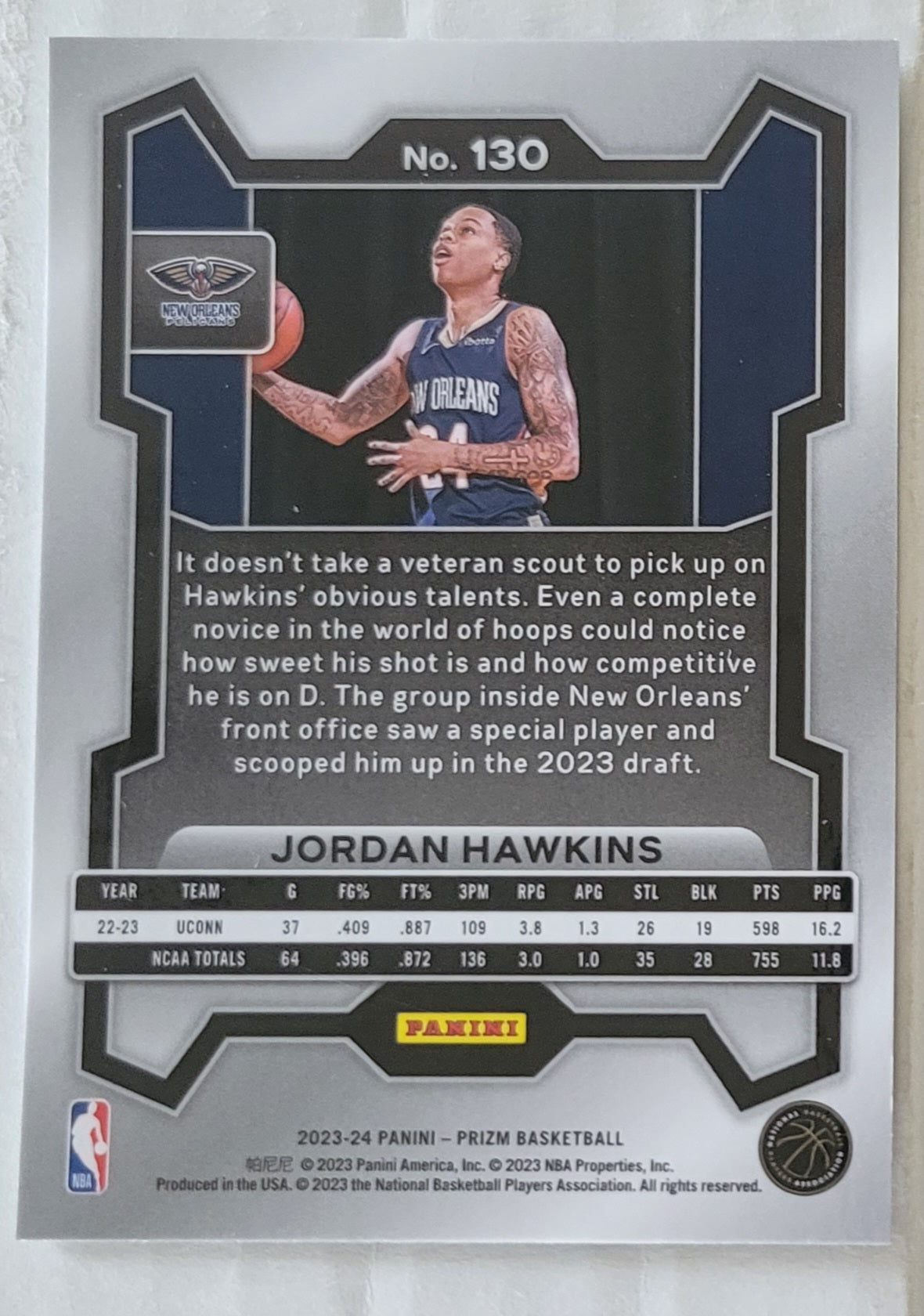 Jordan Hawkins - 2023-24 Panini Prizm #130 RC