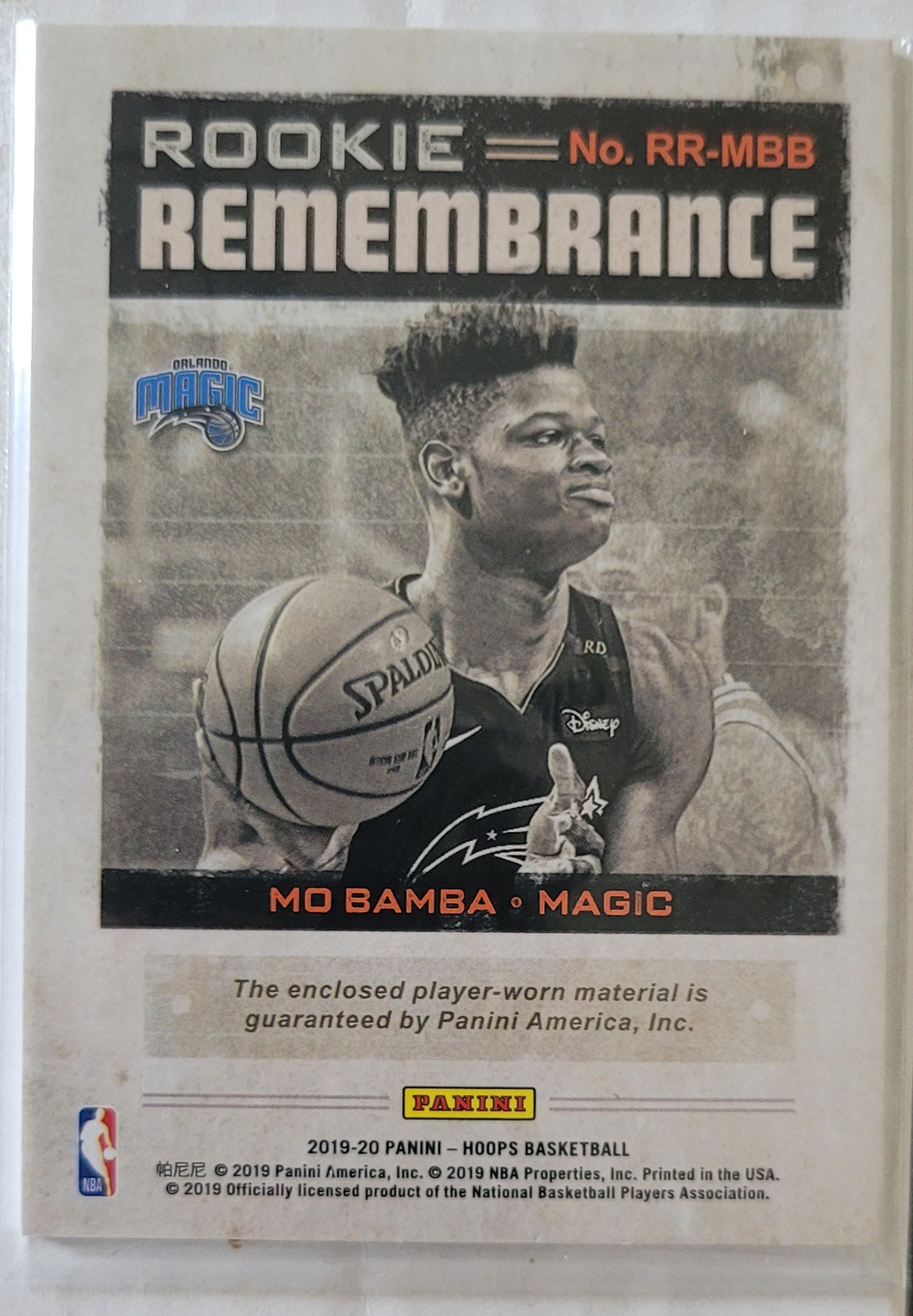 Mo Bamba - 2019-20 Hoops Rookie Remembrance Jerseys #RR-MBB