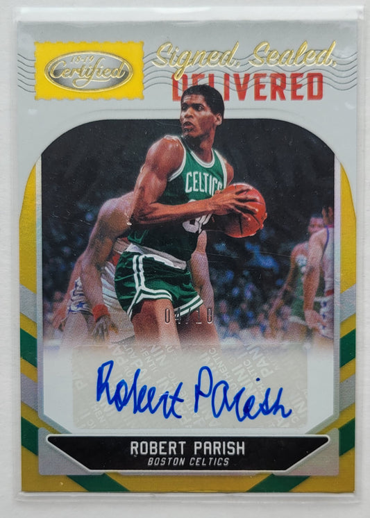 Robert Parish - 2018-19 Certified Signed Sealed Delivered Autographs Mirror Gold #SSD-RPS - 04/10