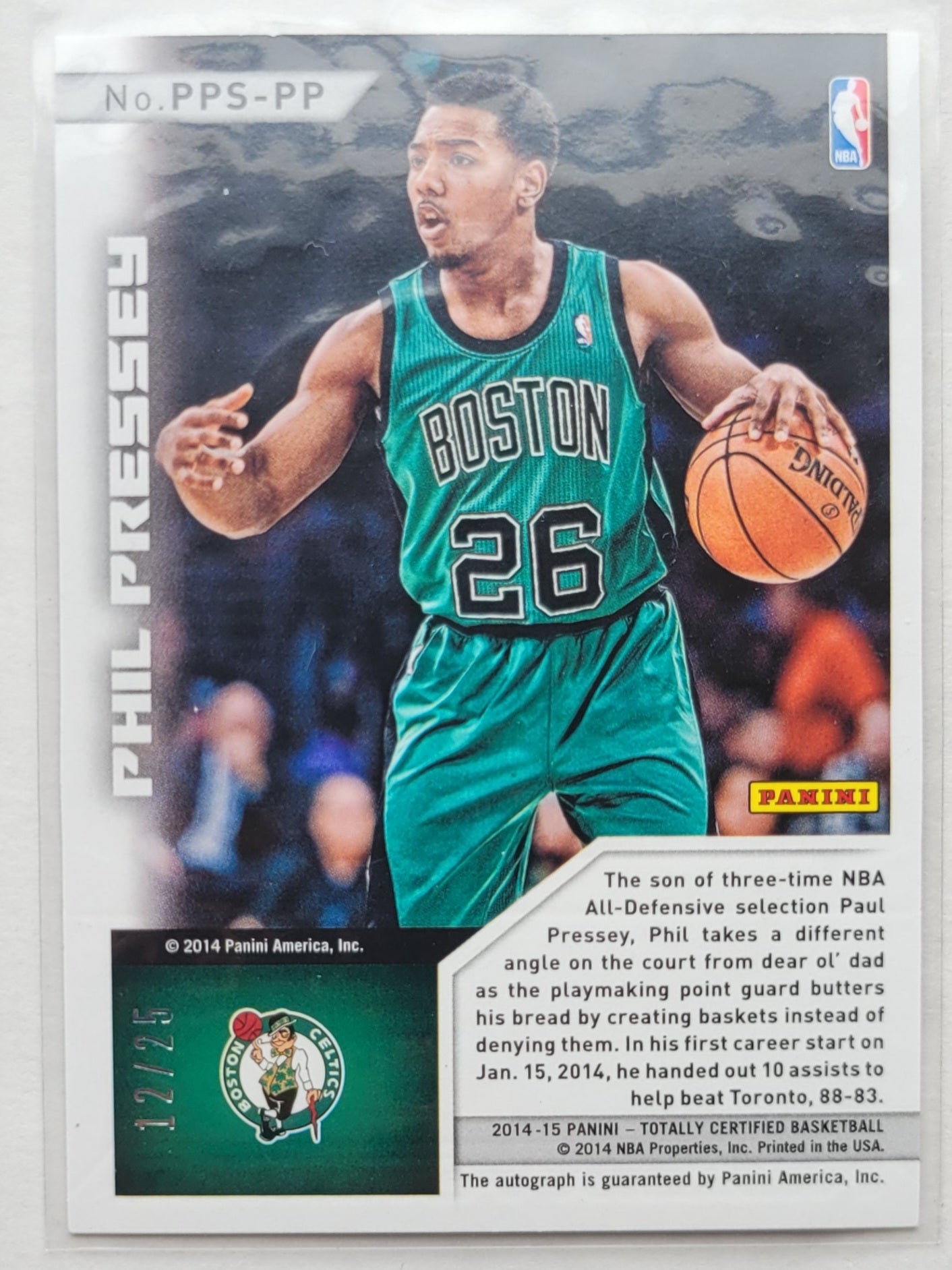 Phil Pressey - 2014-15 Totally Certified Present Potential Signatures Mirror #PPSPP - 12/25