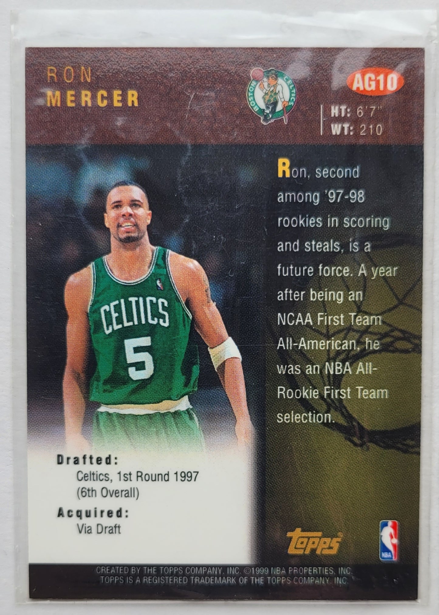 Ron Mercer - 1998-99 Topps Autographs #AG10