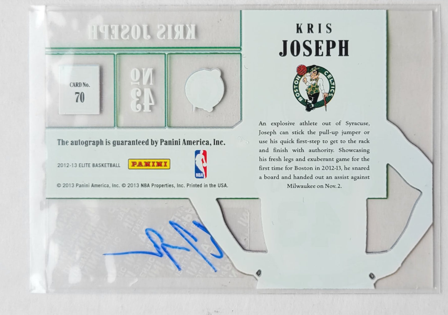 Kris Joseph - 2012-13 Elite Rookie Inscriptions #70